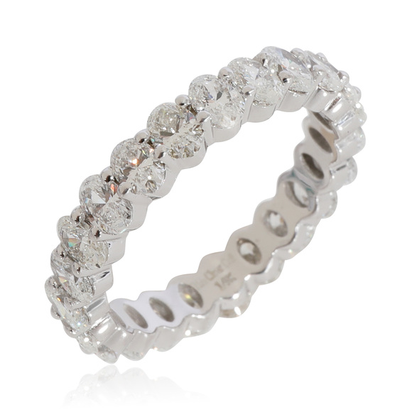 Diamond Oval Eternity Band in 14k White Gold 2.3 CTW - Picture 3 of 4
